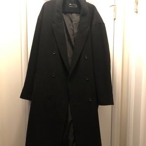 ASOS DESIGN oversized longline wool mix overcoat in black